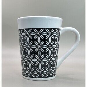 Vintage Royal Norfolk Mug Black White Moroccan Style Geometric Floral Lace